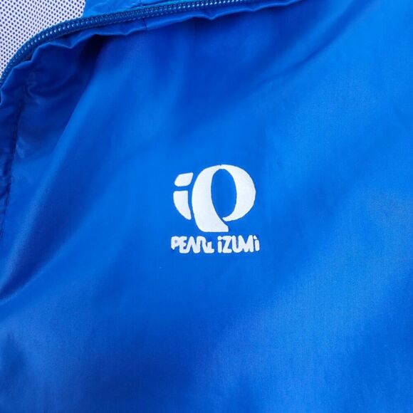 PEARL IZUMI Windbreaker Cycling Jacket Reflective Biking XL 90s Colorblock Blue - Picture 8 of 11
